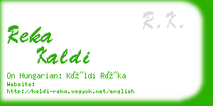 reka kaldi business card